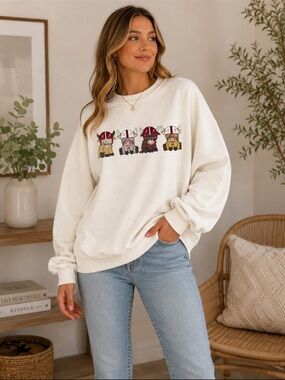 NWOT Alabama Crimson Tide Highland Cow Oversized Crewneck Sweatshirt Small